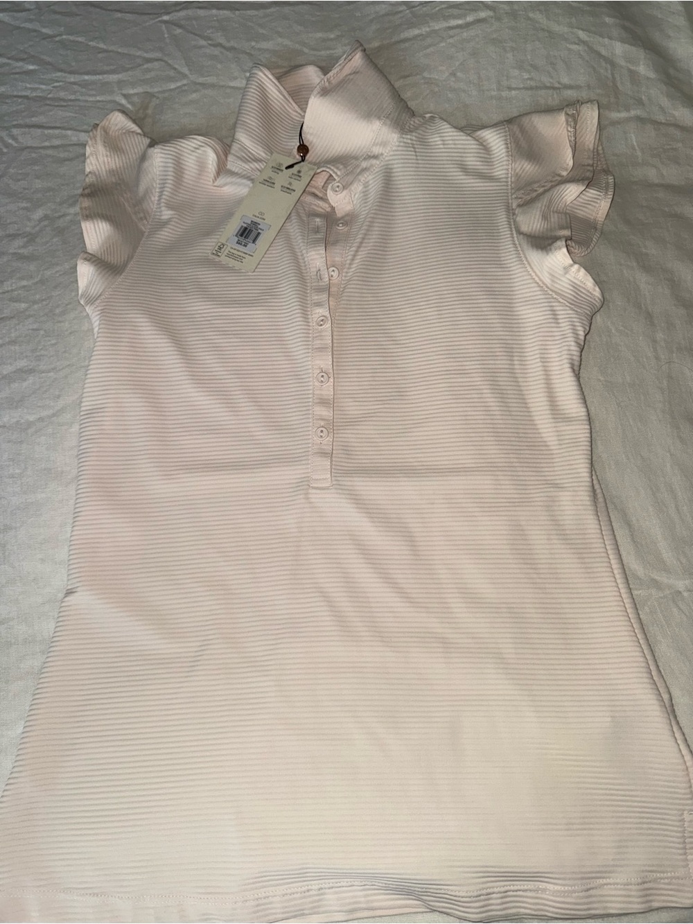 CALIA by Carrie Underwood Soft Blush Ribbed Button-Down Top